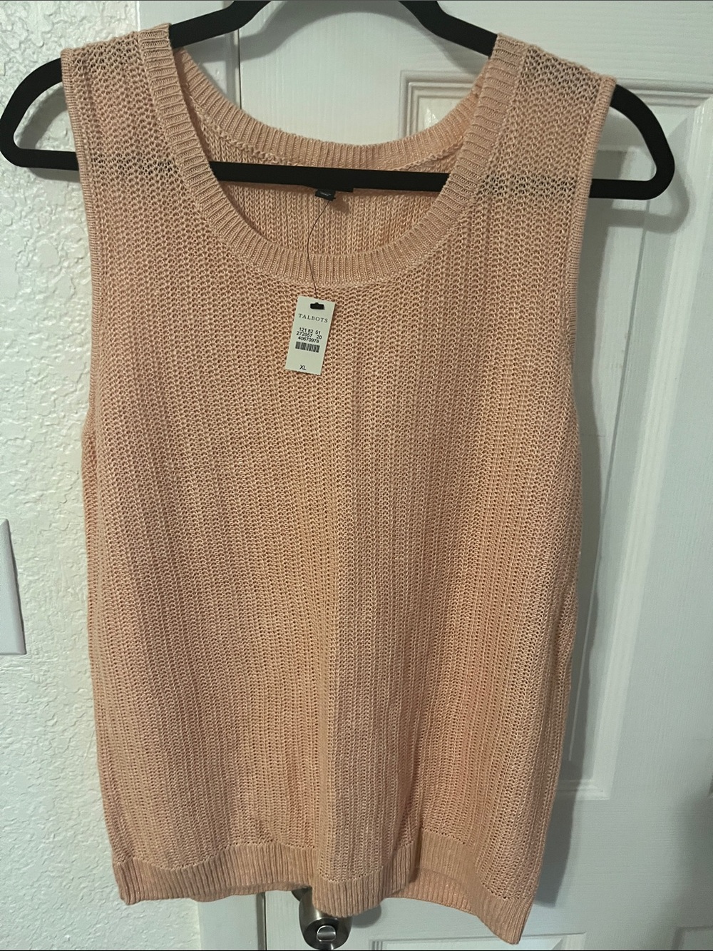 Talbots Peach Knit Sleeveless Sweater Tank